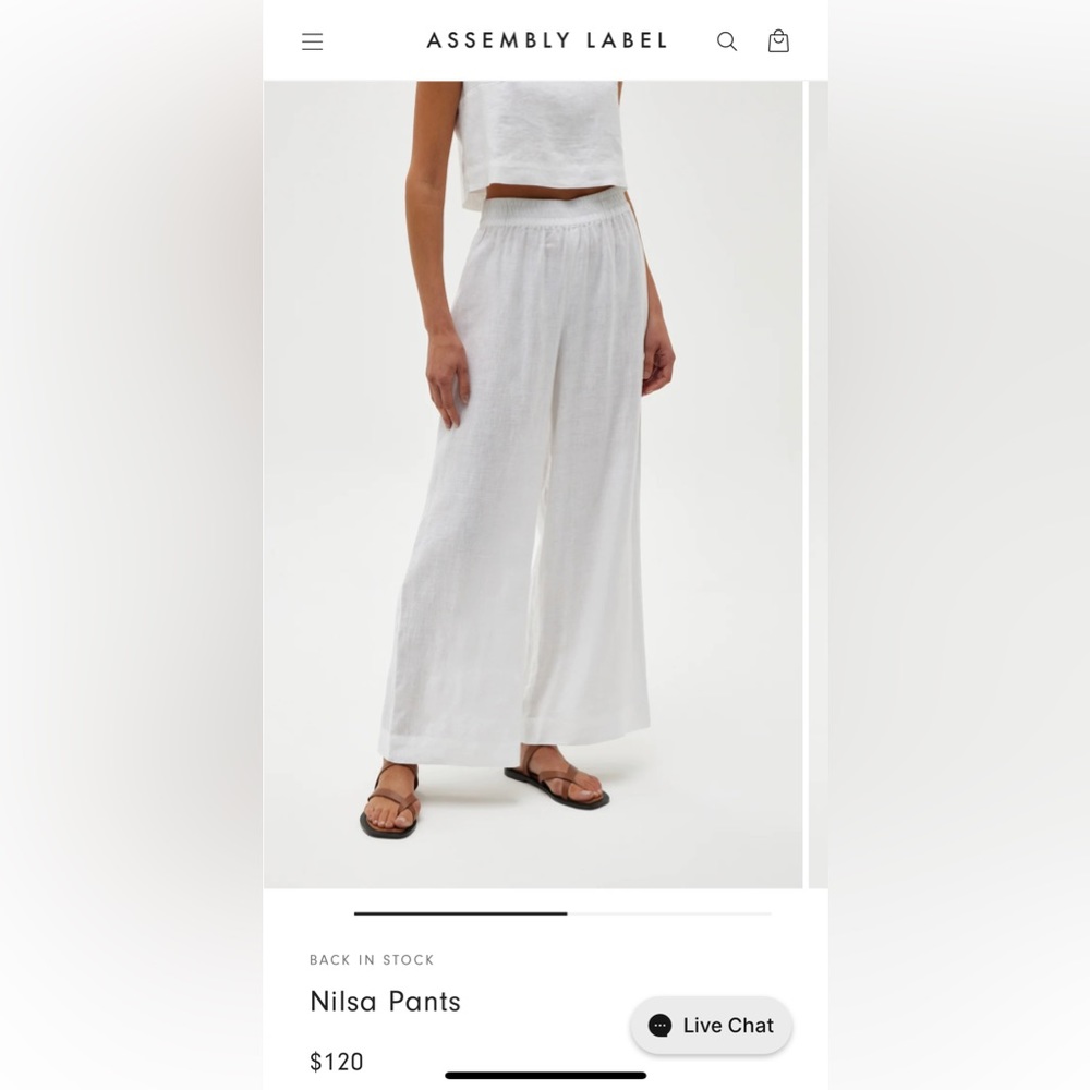 Assembly Label White Linen Pants - Picture 2 of 6